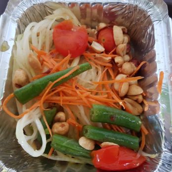 Dancing Spoons - Close up of my beautiful papaya salad - Thai Near Me - San Gabriel, California