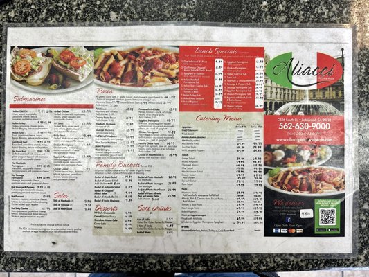 Menu photo 1 Aliacci Pizza & Pasta Lakewood, CA