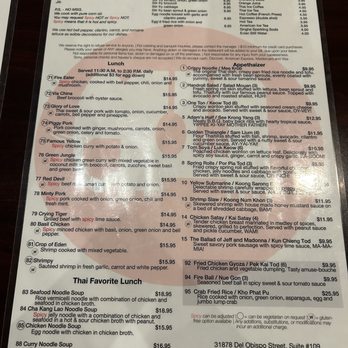 Thai Juan On - Menu - Thai Near Me - San Juan Capistrano, California Thai Juan On - Menu - Thai Near Me - San Juan Capistrano, California
