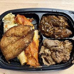 Northgate Market - Green and Red Chicken Enchilada, Fish fillet, Chicken Mole, and Ranch Style Steak. The Steak was amazing!