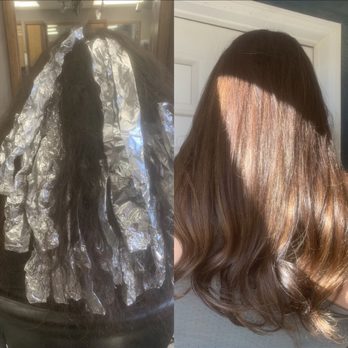 Avalon Salon - Before and after picture. - Hair Salons Near Me - Orange, California