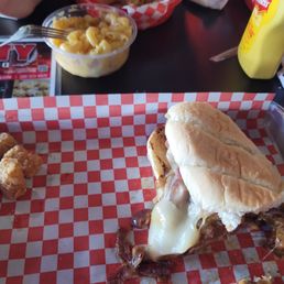 Tater tots with Mac & cheese with a Brisket Philly, best around. When in Stockton come out and support the small business Tater tots with Mac & cheese with a Brisket Philly, best around. When in Stockton come out and support the small business