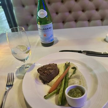 The Brickyard - Filet mignon, herb mashed potatoes and chimichurri sauce - Steakhouses Near Me - Boise, Idaho The Brickyard - Filet mignon, herb mashed potatoes and chimichurri sauce - Steakhouses Near Me - Boise, Idaho