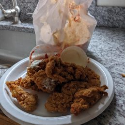 a plate of fried chicken a plate of fried chicken