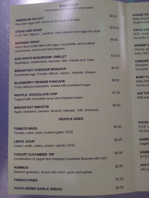 Menu photo 2 Patio Restaurant & Cafe Los Angeles, CA Menu photo 2 Patio Restaurant & Cafe Los Angeles, CA