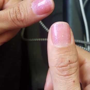 Happiness Nails - Every nail has a different awful shade of pink that was supposed to be evenly peach.... even the thumbs are different colors. - Nail Salons Near Me - Rancho Mirage, California Happiness Nails - Every nail has a different awful shade of pink that was supposed to be evenly peach.... even the thumbs are different colors. - Nail Salons Near Me - Rancho Mirage, California