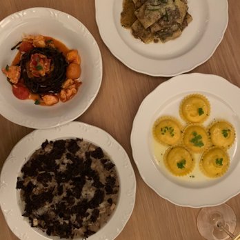 Osteria Giulia - Pasta + risotto dishes: squid ink lobster spaghetti was amazing - Italian Near Me - Toronto, Ontario