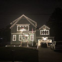 Coastal Virginia Christmas Decor - Our home after dark