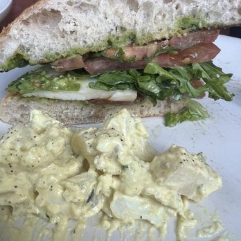 Stonefire Grill - Sorry! My half eaten Caprese Sandwichwith Gramma Tay's Potato Salad. - American Near Me - Pasadena, California Stonefire Grill - Sorry! My half eaten Caprese Sandwichwith Gramma Tay's Potato Salad. - American Near Me - Pasadena, California