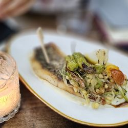Bacari Silverlake - Sea bass with roasted corn and sundried tomatoes
