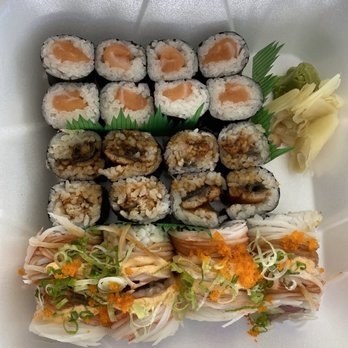 Hana Yori - Salmon roll ($5.25), eel roll (5.25), Russian silk roll (9.99). - Sushi Bars Near Me - Jacksonville, Florida Hana Yori - Salmon roll ($5.25), eel roll (5.25), Russian silk roll (9.99). - Sushi Bars Near Me - Jacksonville, Florida
