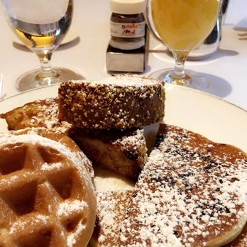 Clement - A custom made dish to try the all three waffles, French toast & pancakes - New American Near Me - New York, New York Clement - A custom made dish to try the all three waffles, French toast & pancakes - New American Near Me - New York, New York