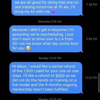 LashedbyM - Me reaching out to her to confirm our appt. Jan 8th-Jan 10th and not getting a response - Eyelash Service Near Me - Lanham, Maryland