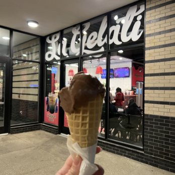 La Gelati - a hand holding a cone of ice cream - Desserts Near Me - Dearborn, Michigan