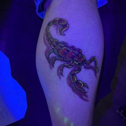 Ocean Wave Tattoo - UV ink done by David Pearce