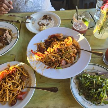 7th & Carson - Cajun jambalaya Languini, braised rib mashed potatoes and carrots, avocado toast. - New American Near Me - Las Vegas, Nevada