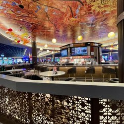 Resorts World Hudson Valley - Looking into the bar. Top shelf liquors.