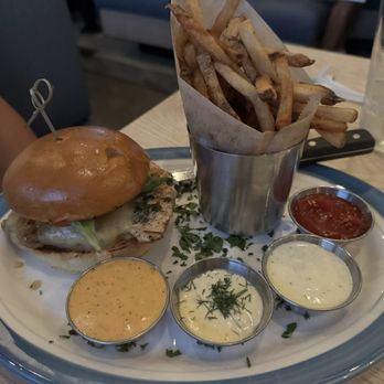 Lure Fish House - Crispy Fish Sandwich (sub chicken) - Seafood Near Me - Porter Ranch, California Lure Fish House - Crispy Fish Sandwich (sub chicken) - Seafood Near Me - Porter Ranch, California