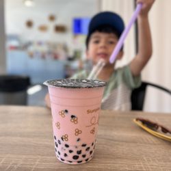 Simplee Boba - Strawberry Milk Tea with boba