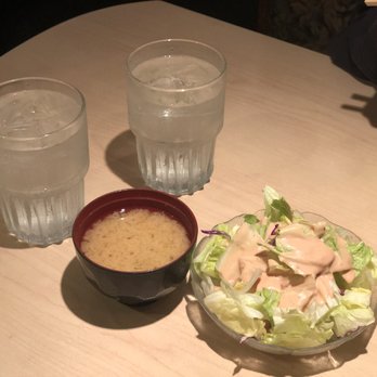Yanagi Sushi - Miso soup and salad that came with the combo - Japanese Near Me - Honolulu, Hawaii Yanagi Sushi - Miso soup and salad that came with the combo - Japanese Near Me - Honolulu, Hawaii