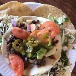 Taqueria El Lugar - This would be the corn tortilla beef quesadilla. Once you try the corn and flour 'dillas it will be hard to pick which one next time.