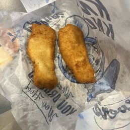 Completely frozen chicken tenders.