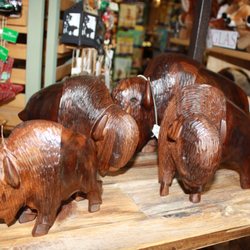 The Buffalo Gap Gift Shop - American Bison, hand carved from ironwood, a beautiful keepsake.
