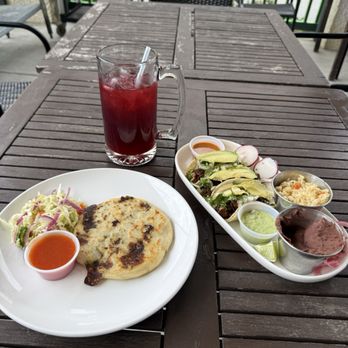 Latin Soul - Hibiscus juice Collard Greens and cheese pupusas Street tacos (chicken and steak - Latin American Near Me - Staunton, Virginia Latin Soul - Hibiscus juice Collard Greens and cheese pupusas Street tacos (chicken and steak - Latin American Near Me - Staunton, Virginia