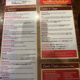 Appetizer menu Appetizer menu