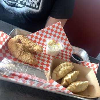 Chicken Troopers - Chicken strips and potstickers. - Korean Near Me - Norwalk, California Chicken Troopers - Chicken strips and potstickers. - Korean Near Me - Norwalk, California
