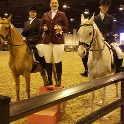 Prairie Gem Stables - Linda M, Sylvia and Sara at Omaha International Dressage Show
