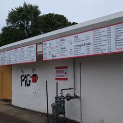 The Pig Bar-B-Q - Old fashioned, "honk when you need us" menu.