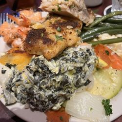 Toby's Dinner Theatre - Tilapia, Spinach and feta cheese, shrimp,vegetables