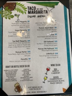 Menu photo 7 Taco Margarita Austin, TX