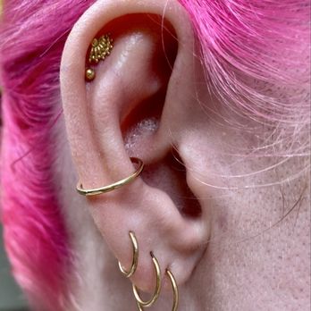 Hummingbird - Piercings and jewelry done by Evan (minus first lobe, which he helped salvage) - Piercing Near Me - San Diego, California Hummingbird - Piercings and jewelry done by Evan (minus first lobe, which he helped salvage) - Piercing Near Me - San Diego, California