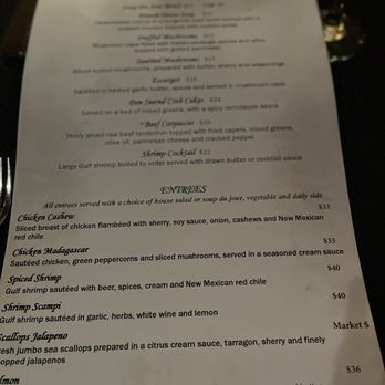 Antiquity Restaurant - Menu - Seafood Near Me - Albuquerque, New Mexico