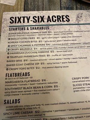 Menu photo 6 Sixty Six Acres Albuquerque, NM
