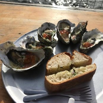 The Marshall Store - BBQ oysters and garlic bread - Seafood Near Me - Marshall, California The Marshall Store - BBQ oysters and garlic bread - Seafood Near Me - Marshall, California