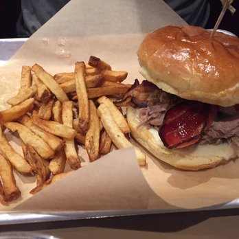 Backyard Brewery - Pulled pork sandwich...could use some slaw - Breweries Near Me - Manchester, New Hampshire