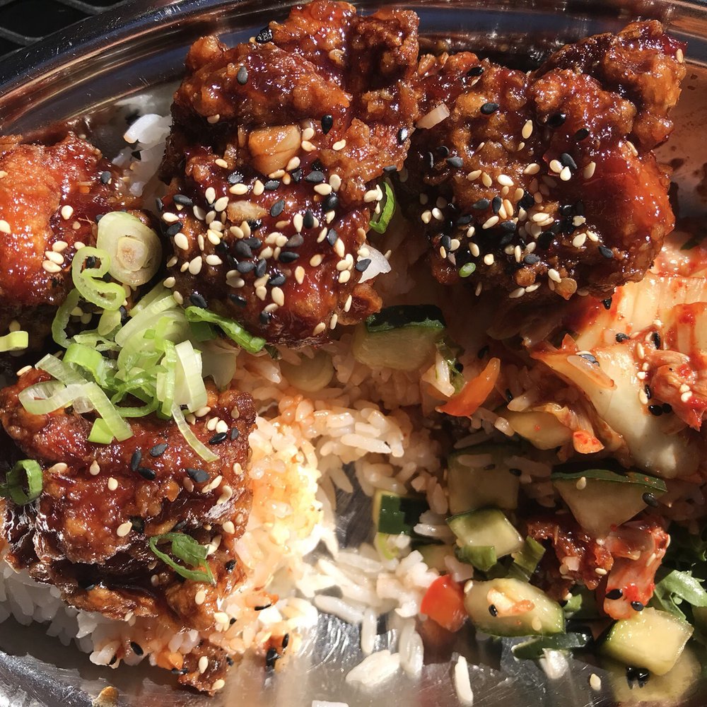 Spork - Spicy yummy fried chicken with rice and kimchee. - Mexican Near Me - Bend, Oregon Spork - Spicy yummy fried chicken with rice and kimchee. - Mexican Near Me - Bend, Oregon
