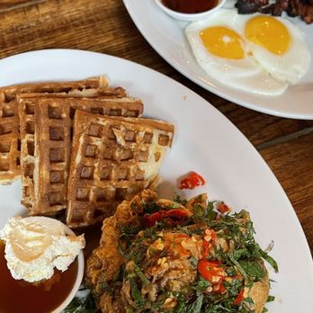 Nue - Chengdu Chicken and Waffles & Filipino Tosilog - Tapas/Small Plates Near Me - Seattle, Washington