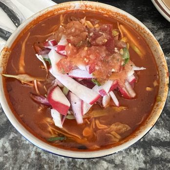 Borreguitas Bar Express - Pozole-presentation was beautiful, the flavors were off. But, if you've never had pozole, you might enjoy it. - Mexican Near Me - Pomona, California Borreguitas Bar Express - Pozole-presentation was beautiful, the flavors were off. But, if you've never had pozole, you might enjoy it. - Mexican Near Me - Pomona, California