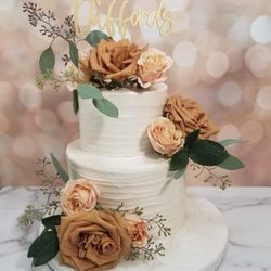 Sugar And Magic Cake Company - Two tiered buttercream floral beauty.