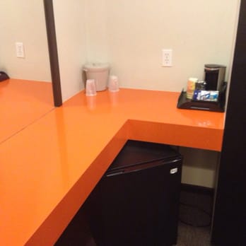 The Tangerine - Coffee maker, fridge, counter area - Hotels Near Me - Burbank, California