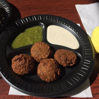 Falafel 54 - Freshly made falafel with delicious cilantro sauce and tahini. Yummm - Buffets Near Me - Durham, North Carolina