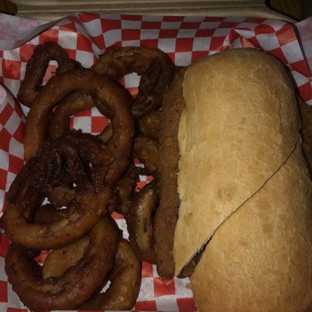Burger Claim - Chicken Fried Beef Steak Sandwich combo with Onion Rings - Burgers Near Me - Centralia, Washington