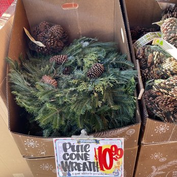 Trader Joe's Wine - Pine cone wreath deals $10.99 - Grocery Near Me - Denver, Colorado