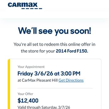 CarMax - Offer - Used Car Dealers Near Me - Pleasant Hill, California