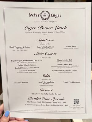 Menu photo 5 Peter Luger Steak House Las Vegas, NV