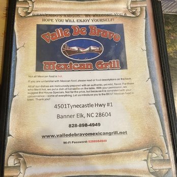 Valle de Bravo Mexican Grill - Menu. - Mexican Near Me - Banner Elk, North Carolina Valle de Bravo Mexican Grill - Menu. - Mexican Near Me - Banner Elk, North Carolina